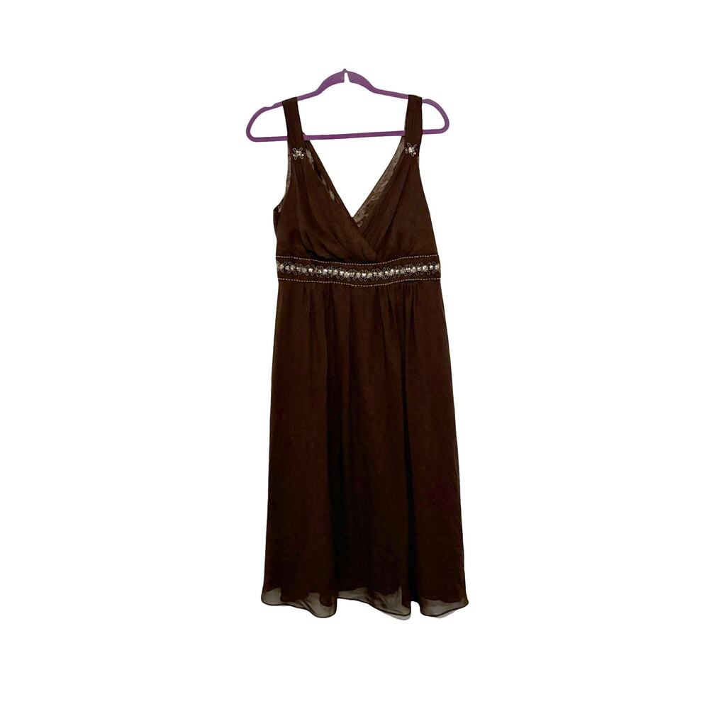 Metaphor Womens Dress Size 12 Tag 14 Brown Formal Cocktail Sleeveless Vintage